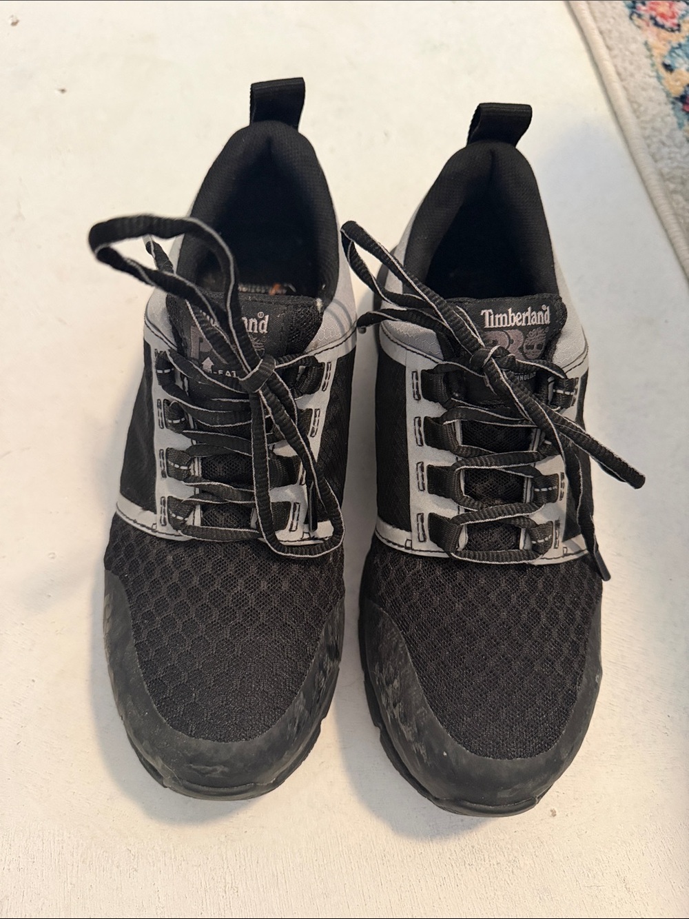 Timberland Black and Gray unisex Athletic steel toe shoes